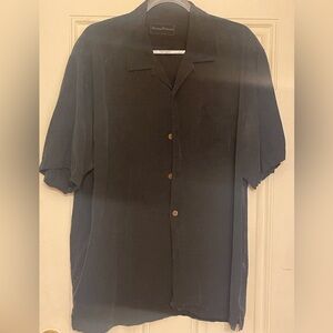 Tommy Bahama Dark Geometric Hawaiian Aloha Shirt